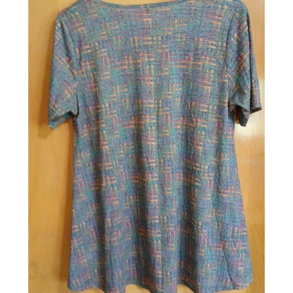 LuLaRoe M Green Purple Orange Geometric High Low Simply Comfortable Tunic Top - Picture 13 of 16